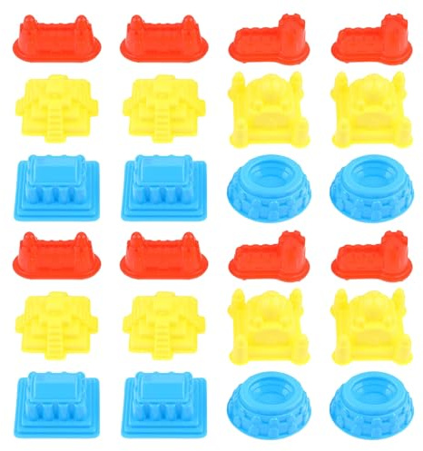 Veemoon Set Stampi per Castello di Sabbia per 30 Pezzi in Plastica Spessa, Kit Gioco da Spiaggia e Sabbia da Modellare per Lavoretti e Feste All’aperto, Giocattoli da Colore Casuale