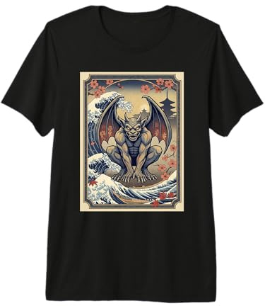Gargoyle Japanese Wave Japan Style Premium T-Shirt