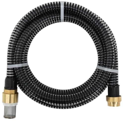 Tmriohed Tubo di aspirazione da 3 m con valvola a pedale e setaccio, tubo di aspirazione da 1 in PVC con connettori in ottone per pompe da giardino e impianti idrici domestici, pressione di lavoro 6