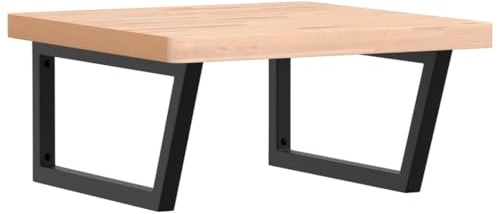Mhdvray Waschbeckenregal Wandmontage, Waschtischkonsole aus Massivholz Buche & Stahl, 60x60 cm Schweberegal für das Badezimmer, robuste Halterung für Aufsatzwaschbecken