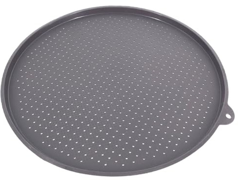 Xdyyjrasa Teglia per pizza in silicone - Tappetino per pizza antiaderente rotondo da 14 pollici con fori, arrotolabile resistente al calore