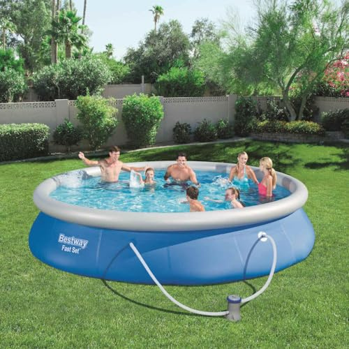 Mangloder Ensemble de Piscine Gonflable Fast Set 457 x 84 cm en matériau Tritech pour Jardin extérieur baignade familiale, avec Pompe Filtration et Couverture