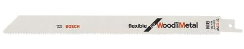 Bosch Accessories Bosch Professional 5 Stück Säbelsägeblatt S 1122 VF Flexible for Wood and Metal (Länge 225 mm, Zubehör Säbelsäge)