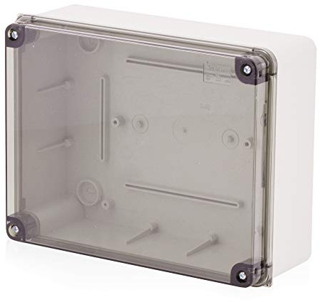 Intratec Sicherungskasten Aufputz mit transparentem Deckel – Verteilerdose IP 65 für einfache Aufputz Installation Zuhause & Gewerbe – Leergehäuse mit Scharnierschrauben – 240x190x90mm