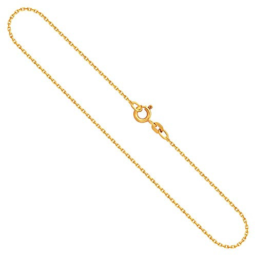 EDELIND Goldkette Damen 585 Echtgold - Ankerkette 1.3 mm Gelbgold 38 cm - 14k Halskette für Frauen, Herren, Kinder - mit Geschenkbox