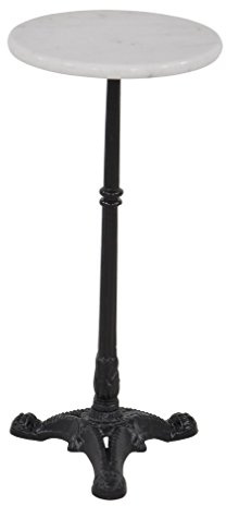 Lesli Living Beistelltisch Marmor Marmortisch Bistrotisch Garten Tisch weiß Ø30cm x 60 cm