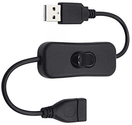 CABLEPELADO USB-Kabel mit Ein-/Ausschalter für LED-Streifen, Lampe, Ventilator, 30 cm, Schwarz