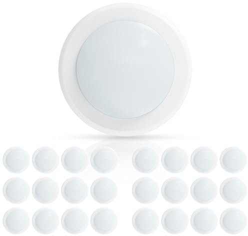 ECOELER 6 Inch Low Profile Flush Mount LED Disk Light, 16.5W 1000 Lumens, 4000K Cool White, Dimmable Recessed Lighting Fixture Installs into J-Box or Recessed Can, ETL Listed, 24 Pack