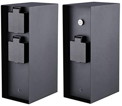 Colonna angolare per esterni con 2, 3 o 4 prese, IP44, alimentazione/timer/sensore crepuscolare (grigio antracite 3 sensori crepuscolari)