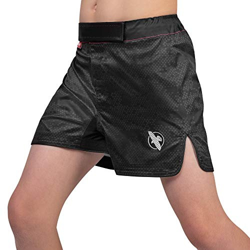 Hayabusa Hexagon Kids MMA Shorts - Black, Medium