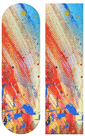 LDIYEU Hand Zeichnen Bunte Aquarellkunst Skateboard Griptape rutschfest Selbstklebend Longboard Griptapes Aufkleber Griffband 33X 9(1pcs)