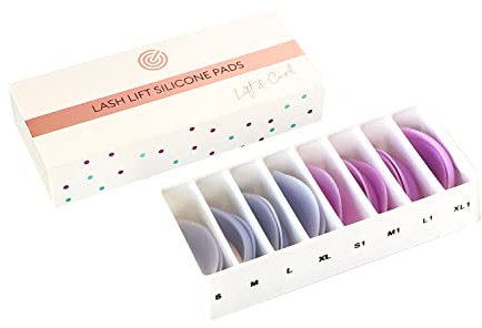 Kit Bigodini Professionali 8 paia universali - per Laminazione ciglia, Curl e LIFT, Con brillantini. MAXYMOVA