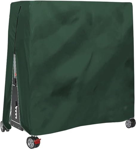 EudoER Tischtennisplatte Abdeckung 420D Oxford Wasserdichtes Gewebe Ping Pong Tisch Abdeckung Outdoor Tischtennistisch Schutzhülle, 185 x 165 x 70cm (Grün)