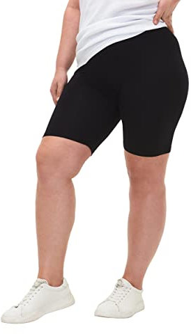 Zizzi Große Größen Damen Einfarbige Fahrradshorts aus Viskose Gr 50-52 Black