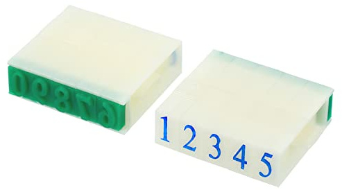 PATIKIL Sello Desmontable de Número, Sello Dígitos Personalizados Plástico Número 0-9 Combinación Conjunto para Tarjeta Recortes Álbum Enseñanza, 37x13x8mm(L*W*H)