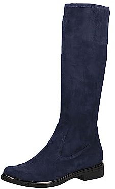CAPRICE Stivali alti da donna senza tacco al ginocchio vegani, Blu (Ocean Stretch), 40 EU