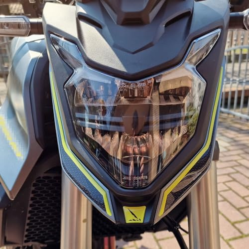 Resin Bike Motorcycle Stickers Compatible with Honda CB Hornet 750 2023-2024 Yellow. Front Headlight Protectors Scratch and Impact Protection. 3D Domed Resin Stickers Made in Italy