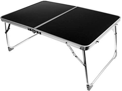 pistro Aluminium-Klapptisch für Camping, Frühstück, Servierbett, Schwarz