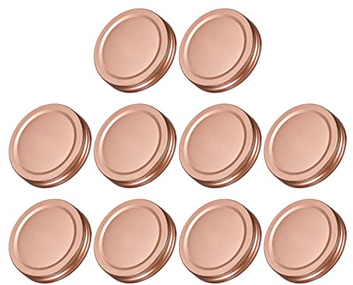 sourcing map Mason Jar Lids, 70mm/2.76 Regular Mouth Tin Plate Caps Leak Proof for Canning Jars Kitchen Storage, (Rose Gold 20Pcs)