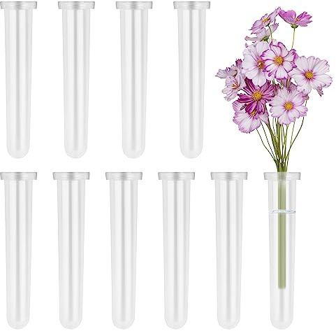 RNHDLY 10 Stück Reagenzgläser für Blumen, Blumenröhrchen Kunststoff