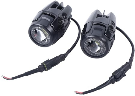 innytund Motorrad Nebelscheinwerfer 20W*2 LED Nebelscheinwerfer Frontleuchten L+R 2Pcs Motorrad LED Frontscheinwerfer mit Kabelbaum Halterung