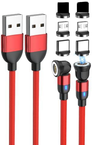 BITHAI Magnetic Phone Charger Cables 2-Pack (1.6ft/3.3ft) Magneti c Charger Cable, Magnet ic Charging Cable Type C for i Product, Micro USB & USB C, Magnetic USB C Charging Cables (1.6ft/3.3ft)