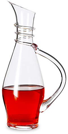 KG7HQRP Carafe à vin rouge 1,1 L soufflée à la main en cristal sans plomb