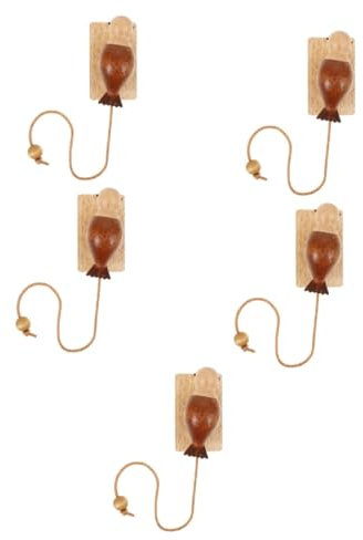 ABOOFAN 5pcs Solid Woodpecker Door Knocker Decorative Door Knocker for Home Business Wooden Entryway Sign