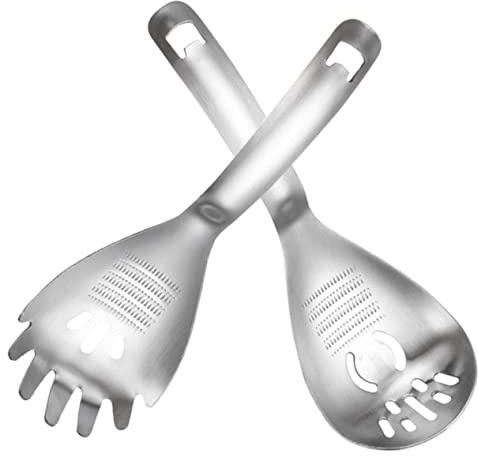 KICHOUSE 2piezas Espumadera De Acero Inoxidable Para Cocinar Colador Multifuncional Para Pasta y Verduras Utensilio Manual De Molienda De Ajo y Jengibre