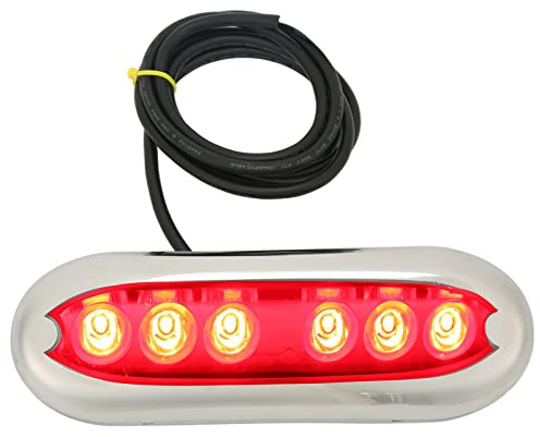 LOCADENCE LED Bootslicht, 12 V 24 VDC, 6 Helle LED Lampenperlen, IP68, Edelstahl, 1,5 M Stromkabel, Boots Unterwasserlicht für Boote, Yachten, Ozeane, Motorboote (RGB)