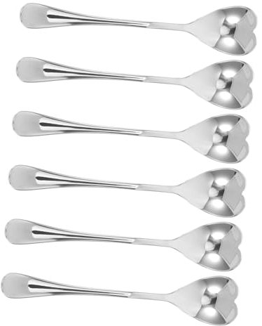 BUGUUYO 6stücke Teiliges Herzförmige Mini Mit Langem Griff Kreative Kaffeelöffel Für Desserts Tee Und Eiscreme Niedliche Küchenutensilien Für Esserlebnis