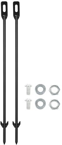 2-Pack Paletti in metallo supporto in metallo, 43 cm con supporto per montaggio di cartelli da giardino, per piante rampicanti (nero X2)