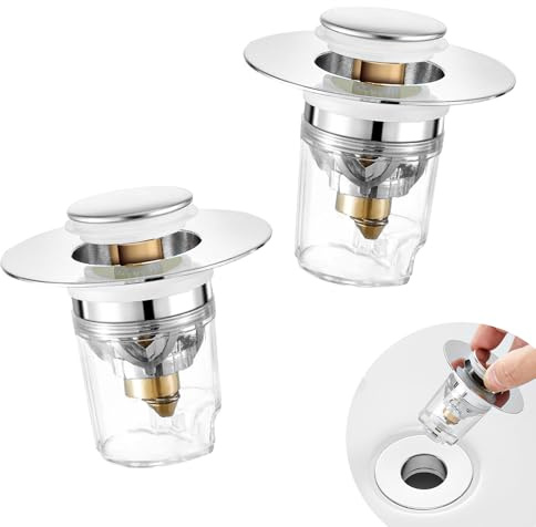 suaywo Waschbeckenstöpsel 2pcs Pop Up Stöpsel Waschbecken Abflussstopfen Küchenspüle 34–40 mm für Kuechen- und Badezimmerspüle