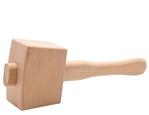 Mazo de madera – Mazo de madera de haya | Mazo de madera | de madera | de carpintero multifuncional | de madera portátil para tallar madera para instalar objetos