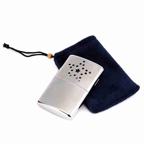 Outdoor Metal Handwärmer Tragbarer Taschenheizkörper für Winterfishing, Skifahren & Bergsteigen mit Polierter Oberfläche und Wärmeeinsatz (Zinklegierung)