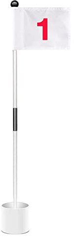Golf Putt Flag and Hole - Double Sided Golf Flags with Putting Green Holder - for Beginners and Garden and Garden Training Supplies