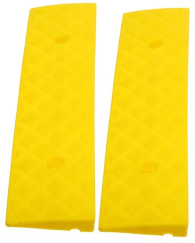 Kunststoff Kehrrampe 2 Stück 50x13cm Gelb für Rollstuhl | Fahrradrampe, Zuhause und Arbeit, 3cm Höhe, für Türschwelle, Zwei Stück