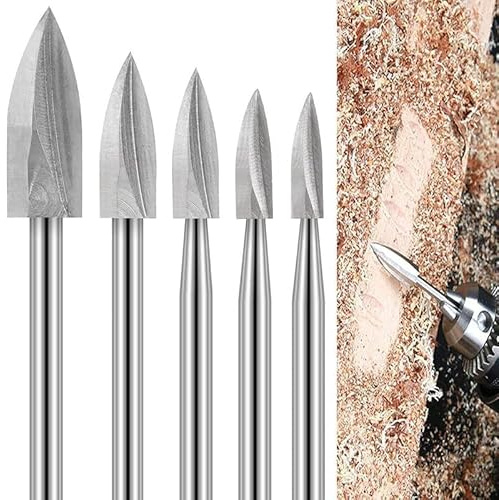 Juego de 5 accesorios Dremel, brocas de diamante con vástago de 1/8 pulgadas, brocas Dremel para piedra, vidrio, cerámica, tallado, molienda, pulido, grabado, incluye brocas de lijado para trabajos de