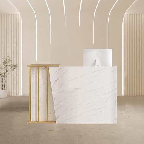 XNKLPY Comptoir De RéCeption Moderne Checkout Counter with Lockable Drawer Retail Counter Reception Banque d'accueil Comptoir pour L'Entreprise Le Hall Et Le Magasin(Size:100CM,Color:b)