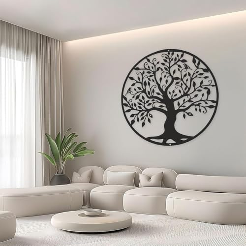 Qiyuting Großer Baum des Lebens - Wanddekoration - 60 cm - Logo - Geeignet für Büro, Schlafzimmer und Wohnzimmer - Außendekoration