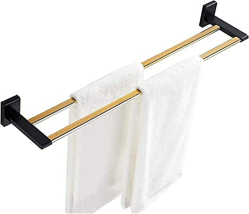 Portasciugamani Portasciugamani Portasciugamani da Bagno Portasciugamani Doppio da 50 cm/60 cm Appendino da Parete Stile Moderno Mensola per Asciugamani da Bagno