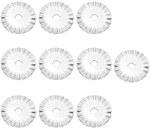 Rollschneider-Zackenklinge, 45 mm, Edelstahl, Ersatzklingen, 10 Stück, für Schneidwerkzeuge für Stoff, Papier, Leder