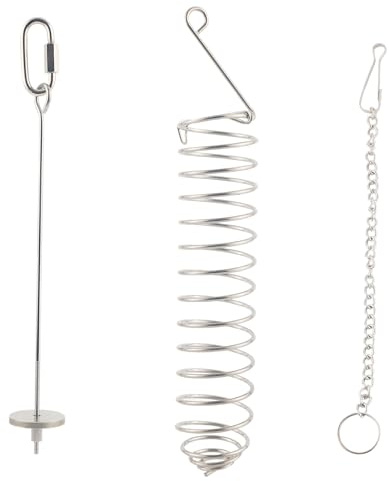Gosknor 2pcs Jouets Recherche Nourriture pour Rats, Acier Inoxydable Spirales Longs avec Chaîne Suspension Enrichissement et Reniflement Support à Fruits et Légumes pour Cochons d'Inde Hamsters
