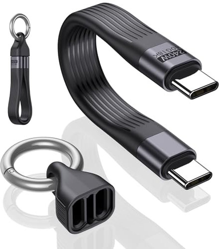VAFOTON PD 240W Short USB C Cable/USB 4.0 USB C Short Cable/40Gbps Data Transfer, 8K 60Hz Video Display, Thunderbolt 3/4 for 1Phone16/15, Ma-Book/1Pad Series, Samsung Galaxy, Android Auto, VR Device
