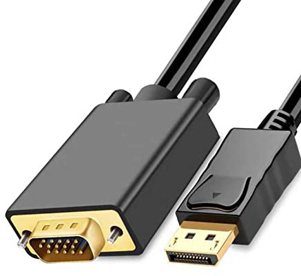 HEEPDD El Cable de Alta Eficiencia DP a VGA Cable de Transmisión de Premio Displayport a Wille VGA para una Calidad de Imagen Clara de 1.8 M de Largo