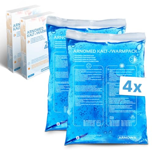 4x ARNOMED® impacchi freddi riutilizzabili in gel 12x20cm, impacchi freddi e caldi riutilizzabili e adatti al microonde, impacchi refrigeranti in gel, impacchi freddi, impacchi refrigeranti