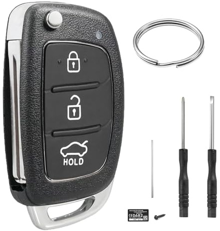 Autoschlüssel Gehäuse Kompatibel für Hyundai i40 i30 i20 i10 ix20 ix35 Tucson Santa Fe Elantra 3 Tasten Fernbedienung Schlüsselgehäuse Auto Schlüssel Funkschlüssel Klappschlüssel Ersatzschlüssel