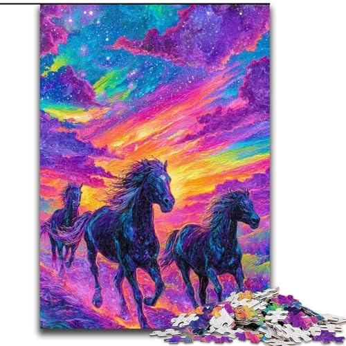Puzzle 1000 Teile für Erwachsene, Fantasie-Pferd, Papppuzzle, DIY-Dekoration, anspruchsvolles Denkspiel, (Größe 26x38cm)