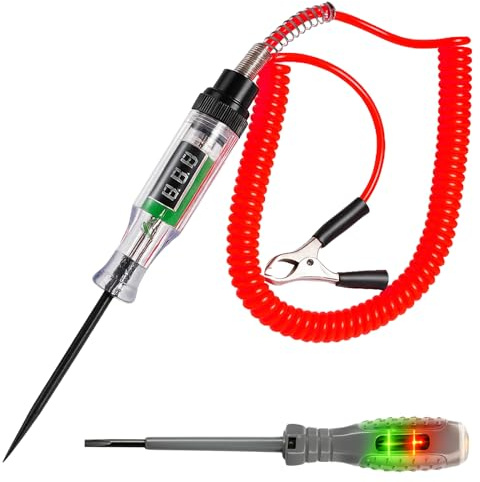 2-Piece Fuse Tester, Car Circuit Tester with Digital Display, 3-120V DC Test Light for Vehicle Electrical Diagnostics, Fuse and Wiring Inspection