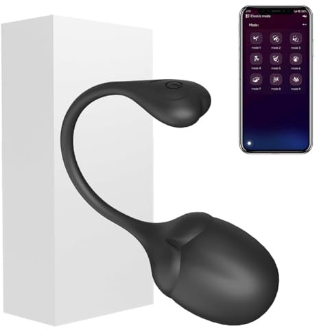 APP Leise Vibro Ei Erotik Sex Spielzeug für die Frau Paare JFRong Silikon Analvibrator Tragbar Dildo mit 10 Vibrationsmodi für Sie Sex Toyset Damen G-Punkt Klitoris Anal Stimulator(Black)